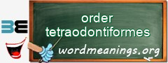 WordMeaning blackboard for order tetraodontiformes